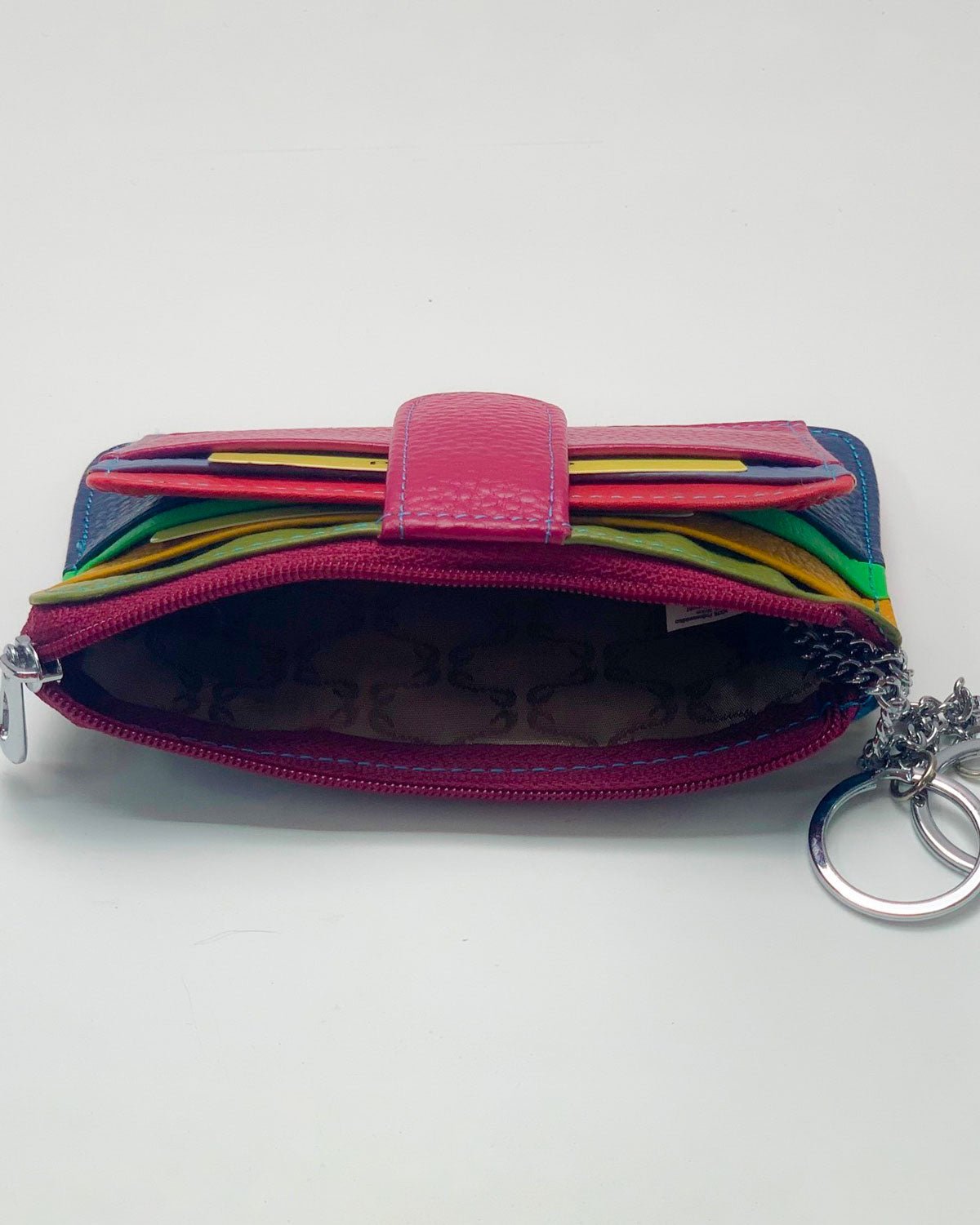 Porta carte portamonete Zeus uomo in pelle Ciclamino multicolore - Alidiluna