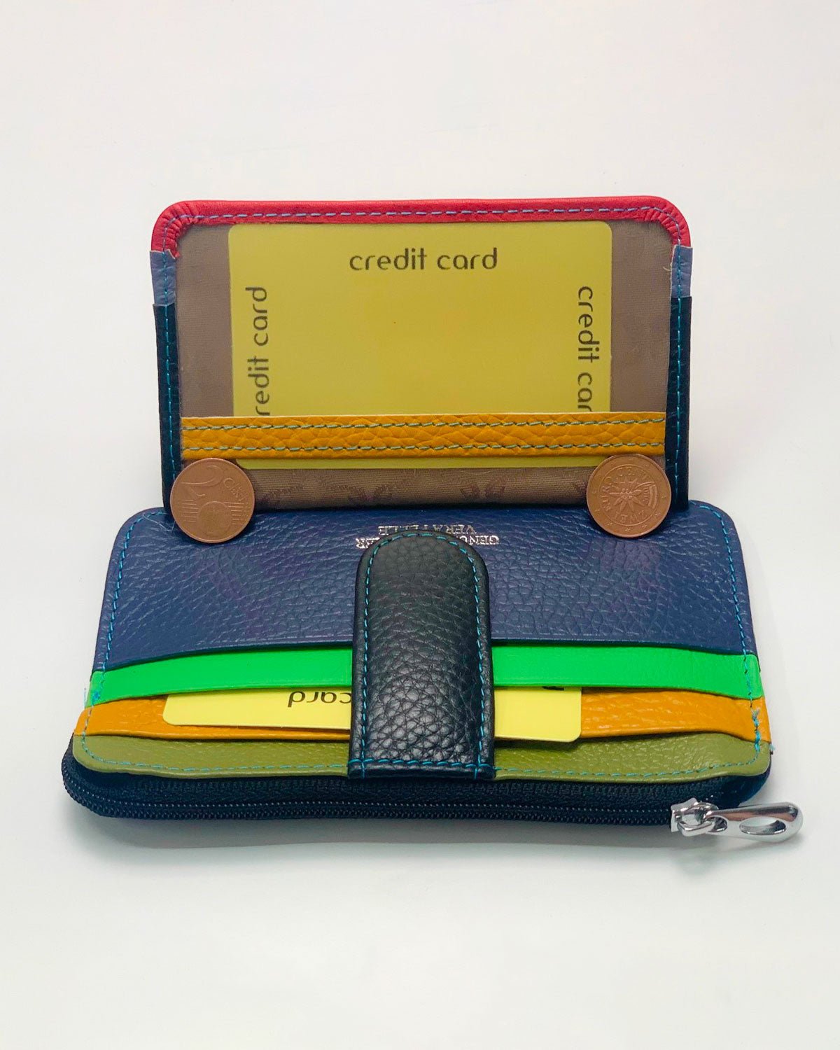 Porta carte portamonete Zeus uomo in pelle Nero multicolore - Alidiluna