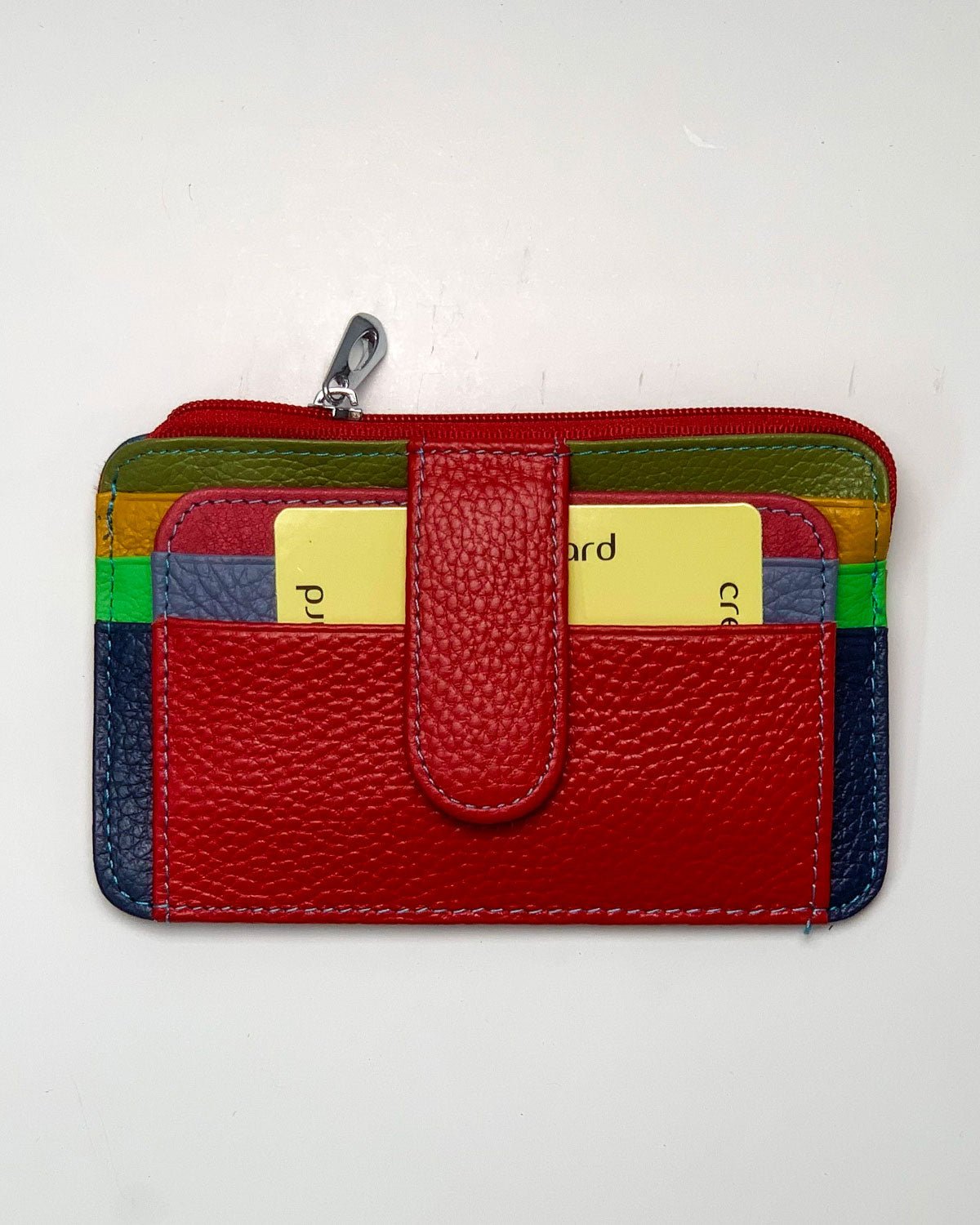 Porta carte portamonete Zeus uomo in pelle Rosso multicolore - Alidiluna