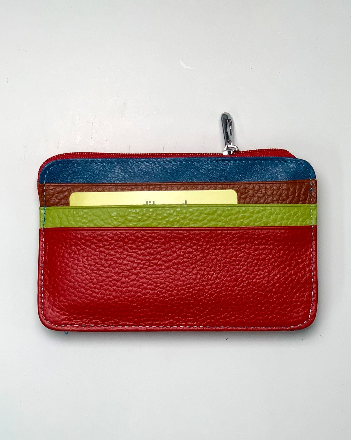 Porta carte portamonete Zeus uomo in pelle Rosso multicolore - Alidiluna