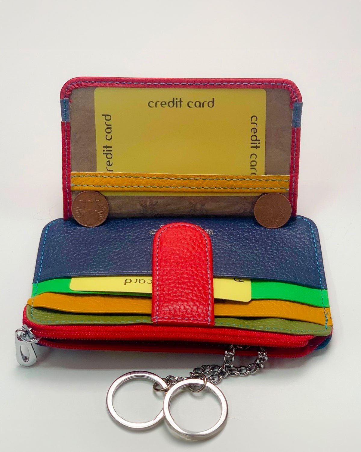 Porta carte portamonete Zeus uomo in pelle Rosso multicolore - Alidiluna