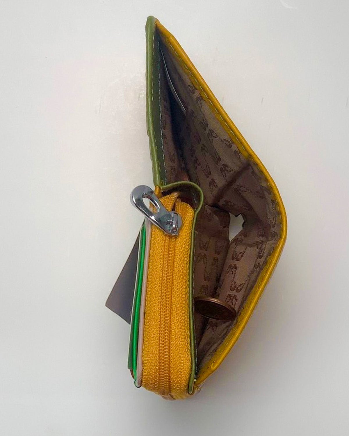 Portafoglio Portamonete Porta Carte donna Afrodite in vera pelle artigianale Giallo - Alidiluna