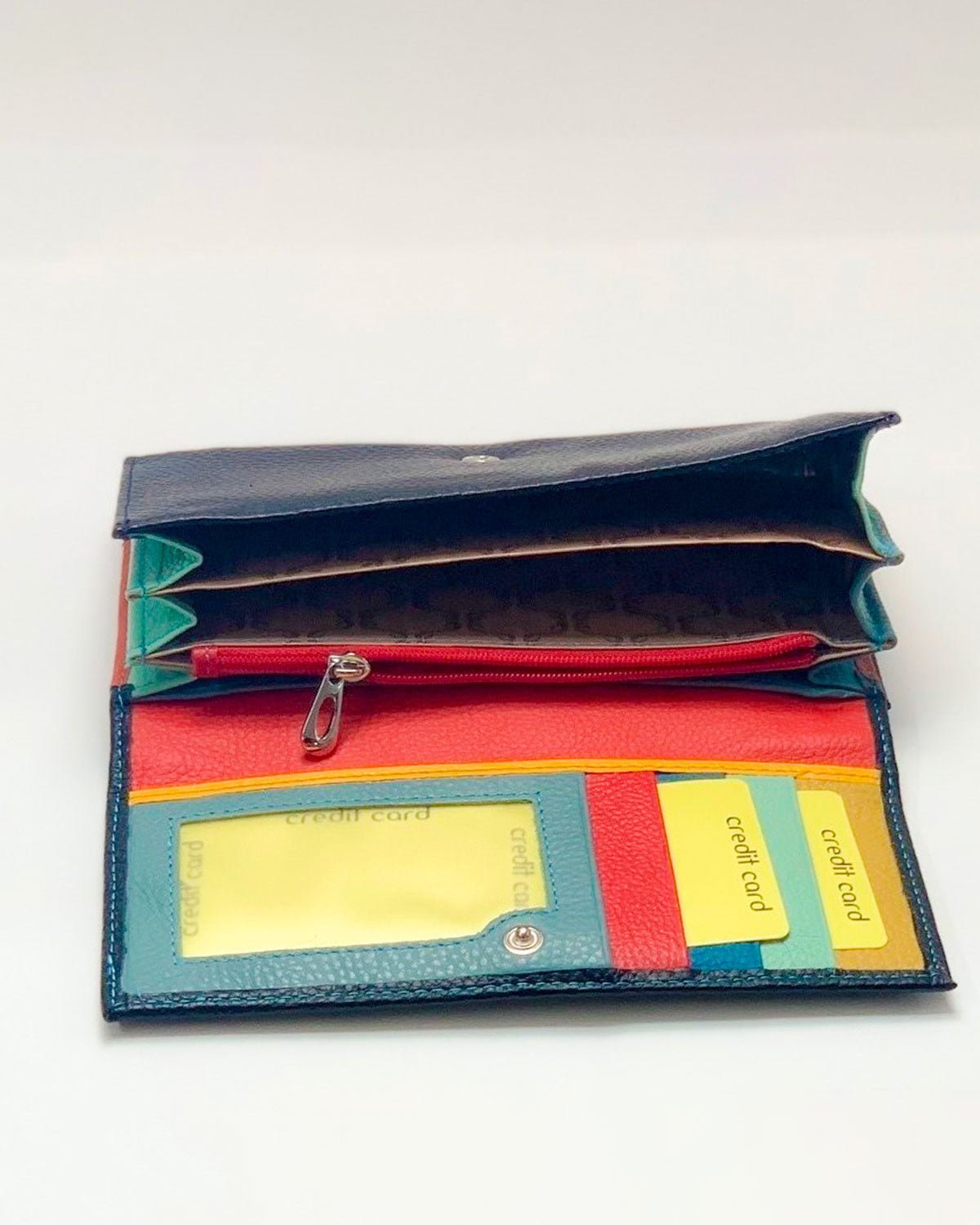 Portafoglio Portamonete Porta Carte donna Athena in vera pelle artigianale Nero made in italy - Alidiluna