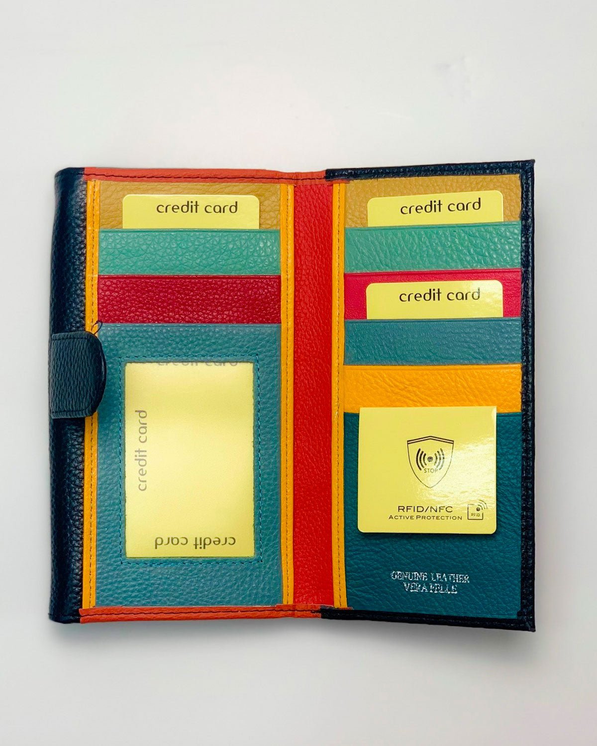 Portafoglio Portamonete Porta Carte donna Athena in vera pelle artigianale Nero made in italy - Alidiluna