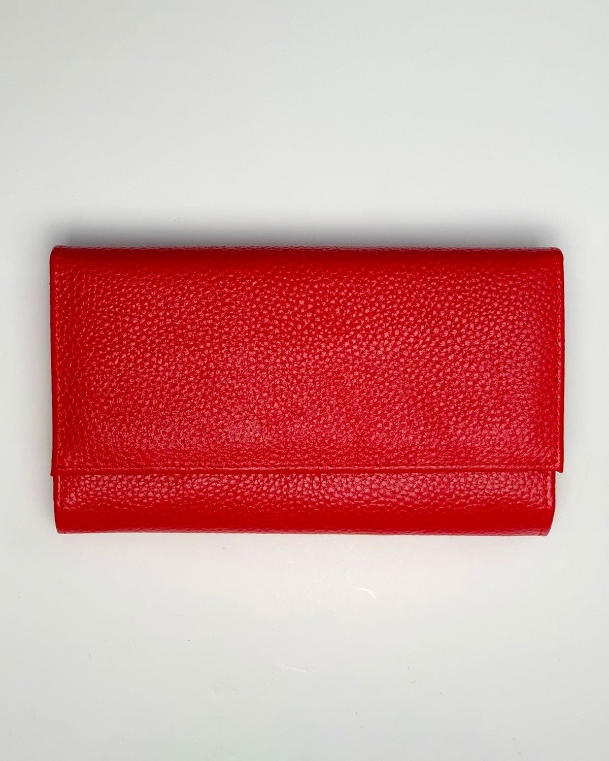 Portafoglio Portamonete Porta Carte donna Athena in vera pelle artigianale Rosso - Alidiluna