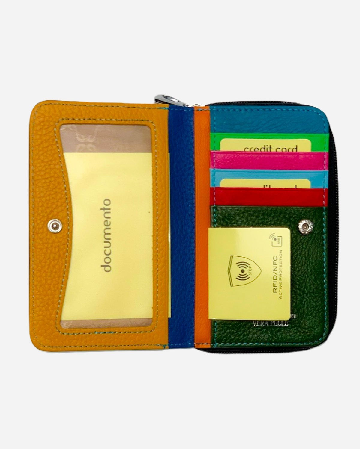 Demetra Women's Genuine Leather Handcrafted Wallet, Coin Purse, Card Holder, Black
