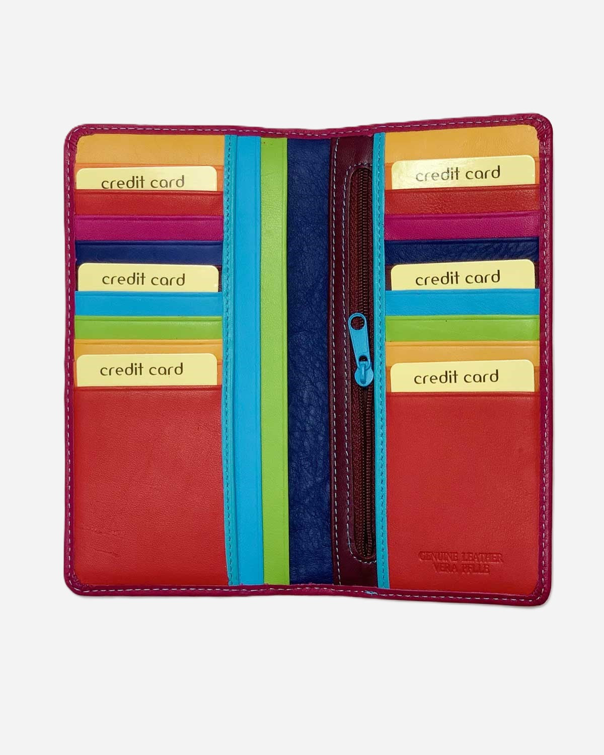 Diana Women's Wallet Coin Purse Card Holder in Genuine Handcrafted Cyclamen Leather