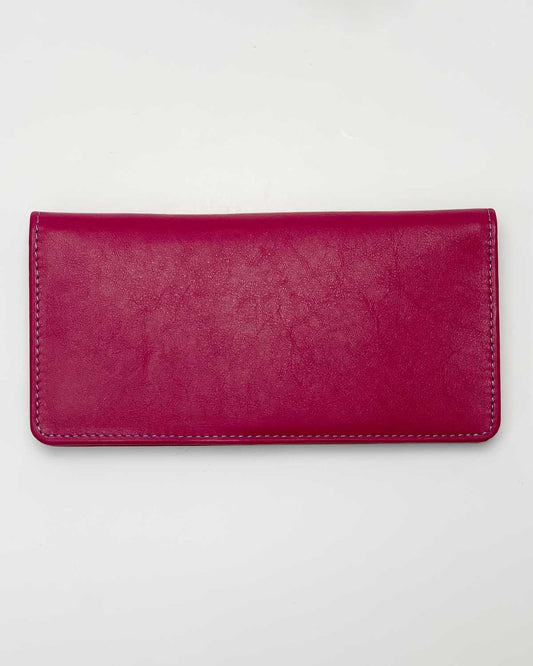 Portafoglio Portamonete Porta Carte donna Diana in vera pelle artigianale ciclamino - Alidiluna