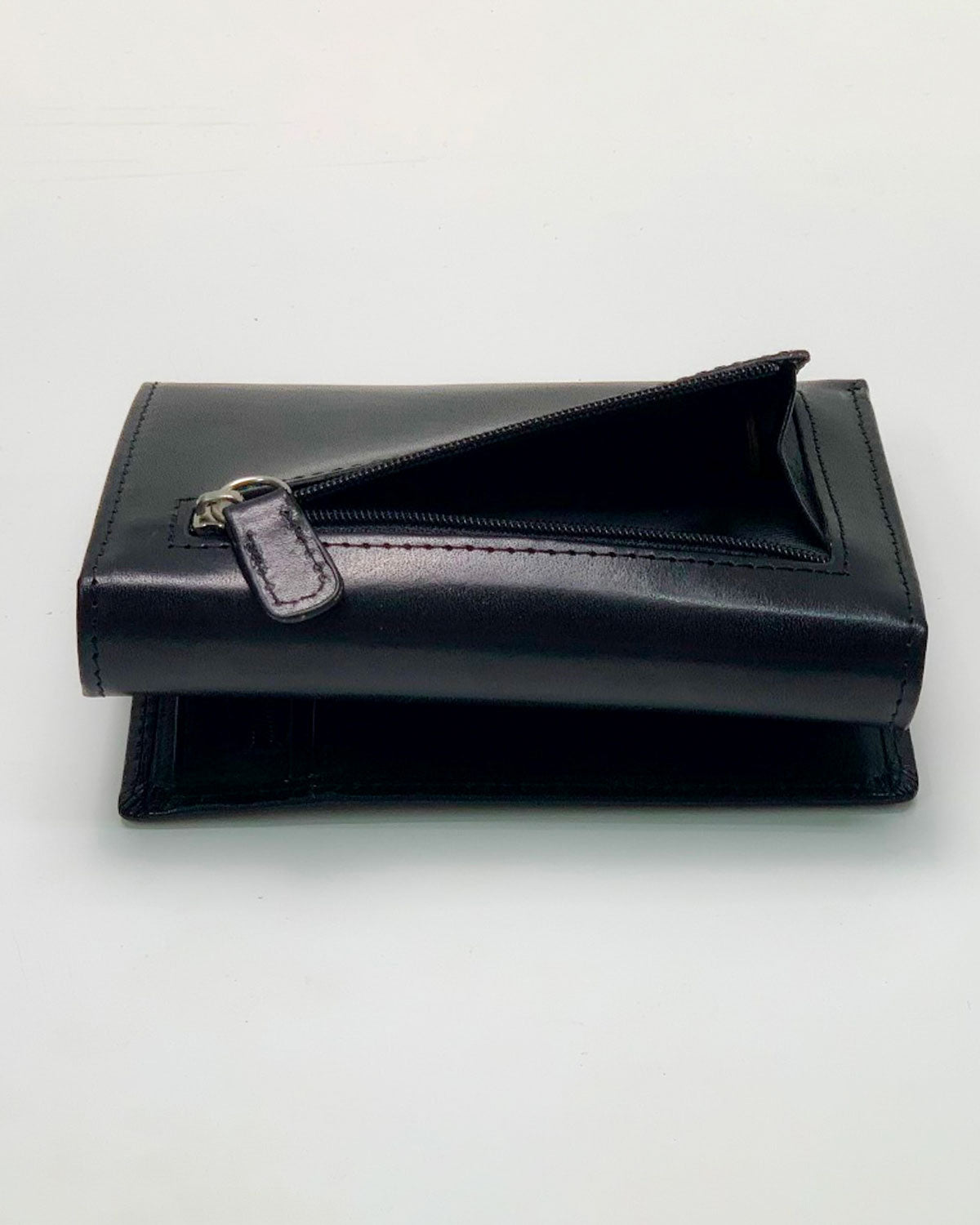 Portafoglio Portamonete Porta Carte donna Era in vera pelle artigianale Nero - Alidiluna