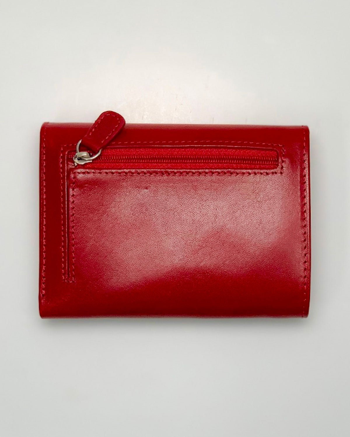 Portafoglio Portamonete Porta Carte donna Era in vera pelle artigianale Rosso - Alidiluna