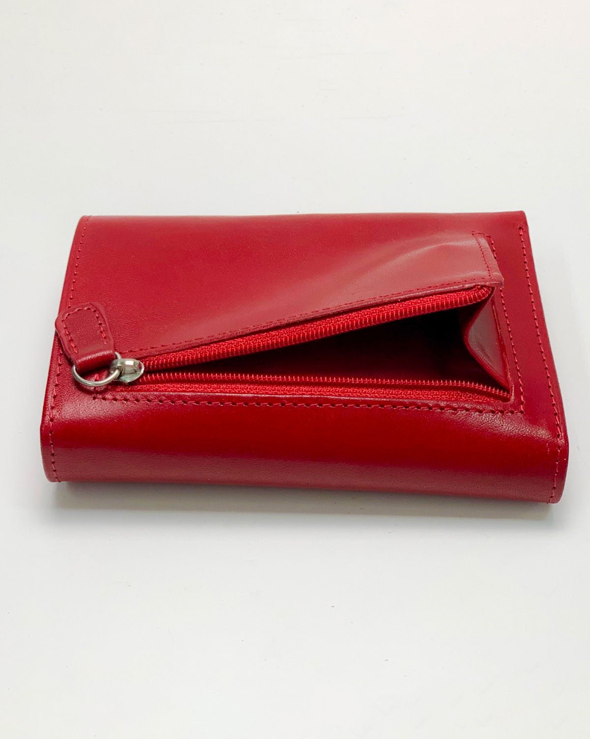 Portafoglio Portamonete Porta Carte donna Era in vera pelle artigianale Rosso - Alidiluna