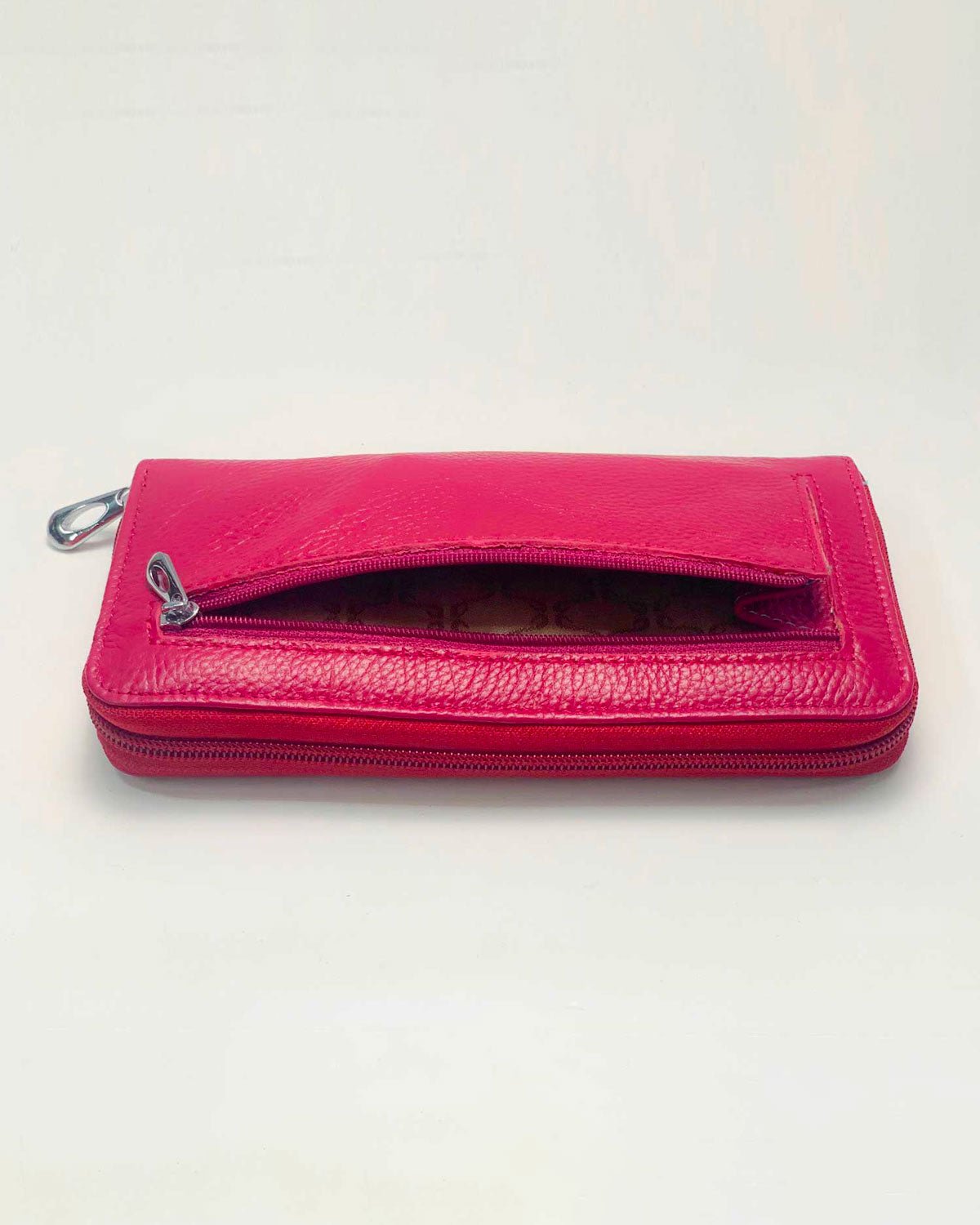 Portafoglio Portamonete Porta Carte donna Giunone in vera pelle artigianale Ciclamino - Alidiluna