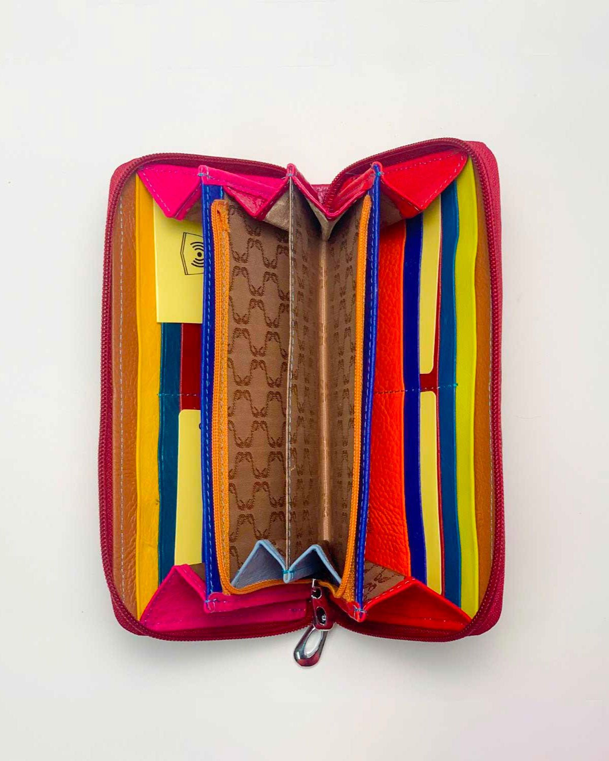 Portafoglio Portamonete Porta Carte donna Giunone in vera pelle artigianale Ciclamino - Alidiluna