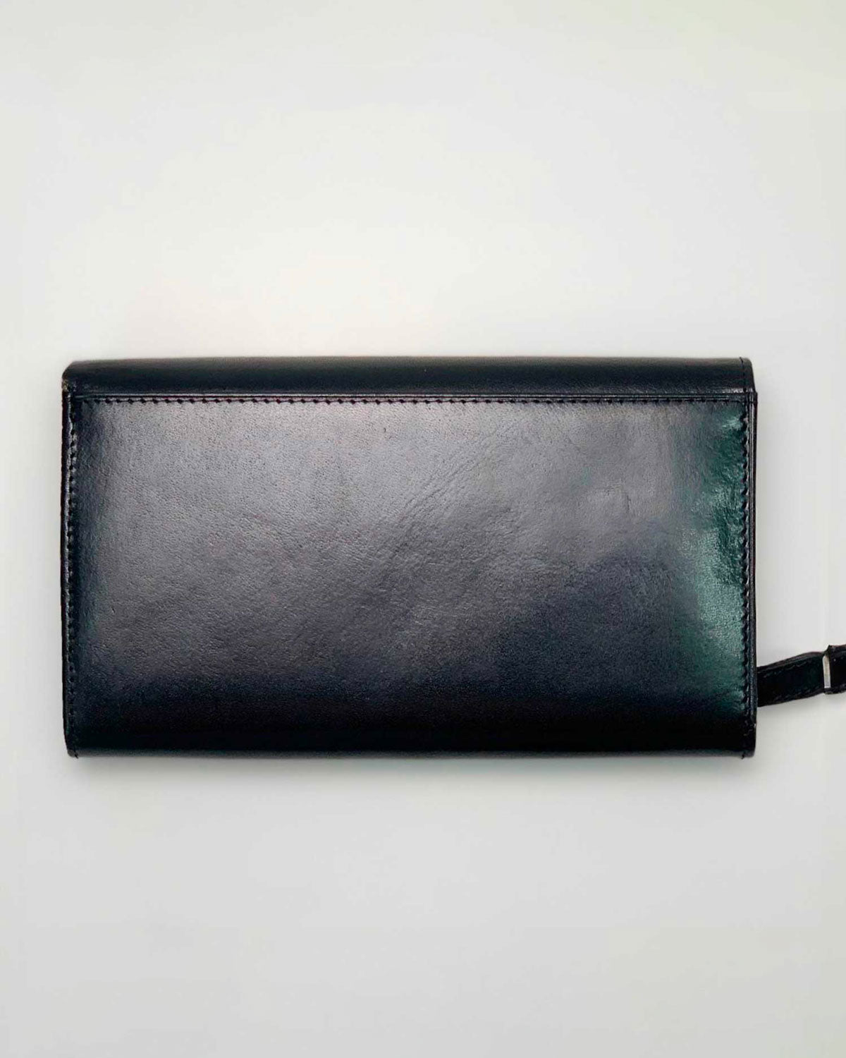 Portafoglio Portamonete Porta Carte donna Iside in vera pelle artigianale Nero - Alidiluna