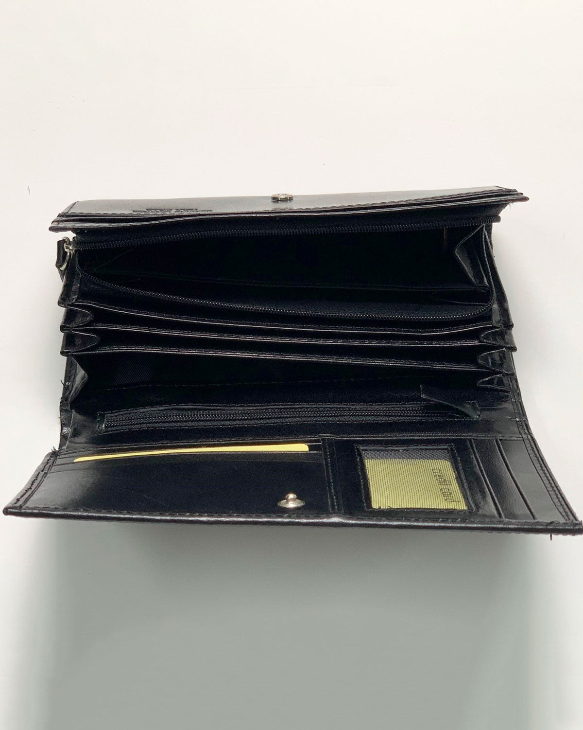 Portafoglio Portamonete Porta Carte donna Iside in vera pelle artigianale Nero - Alidiluna