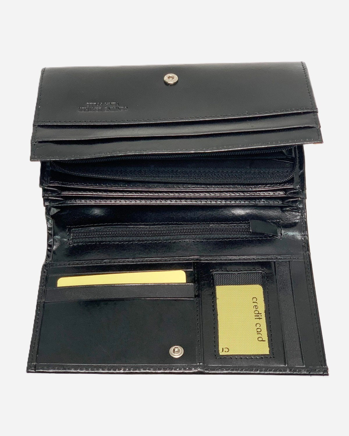 Iside Women's Genuine Leather Handcrafted Wallet, Card Holder, Coin Purse, Black