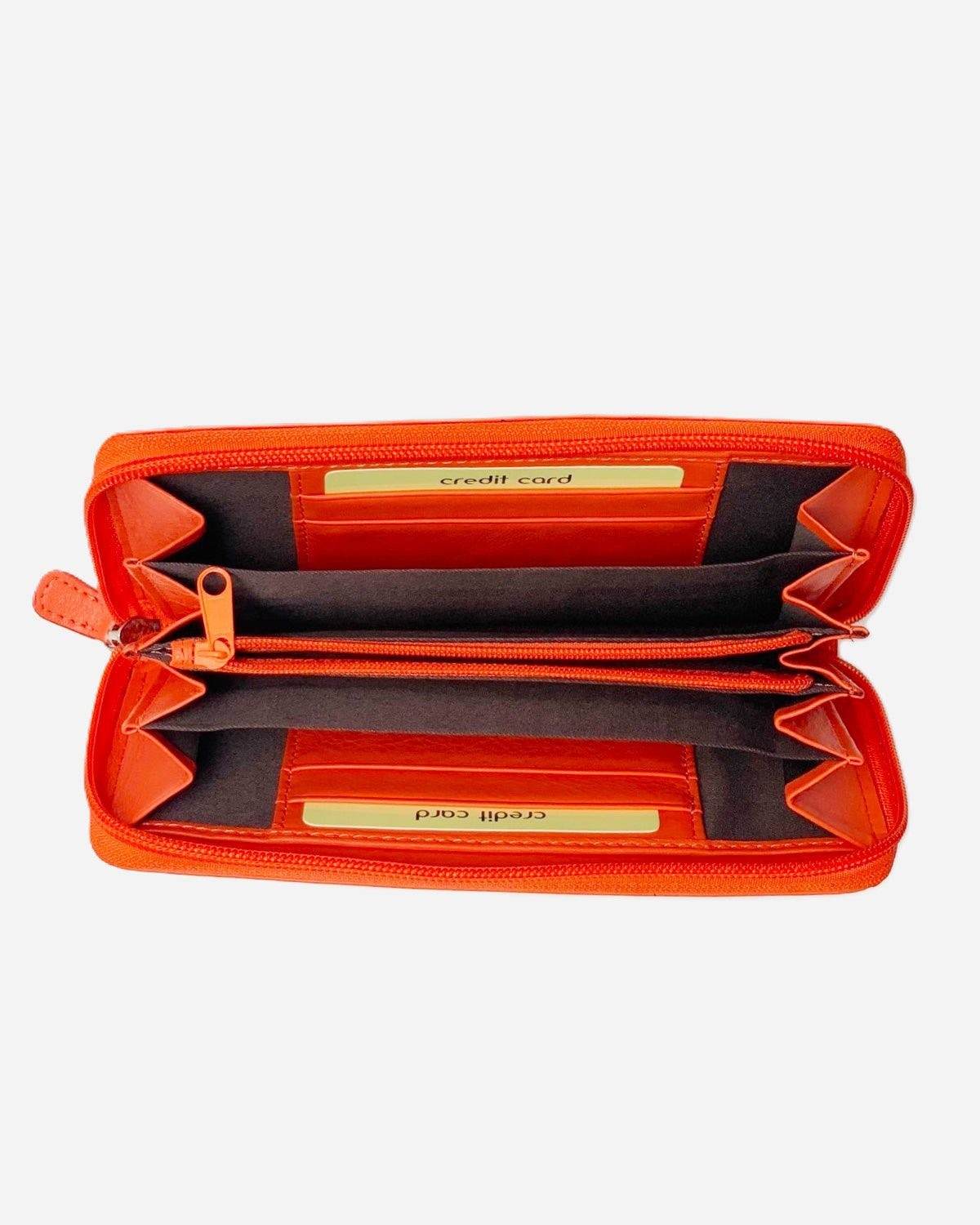 Minerva Women's Wallet Coin Purse Card Holder in Genuine Orange Handcrafted Leather