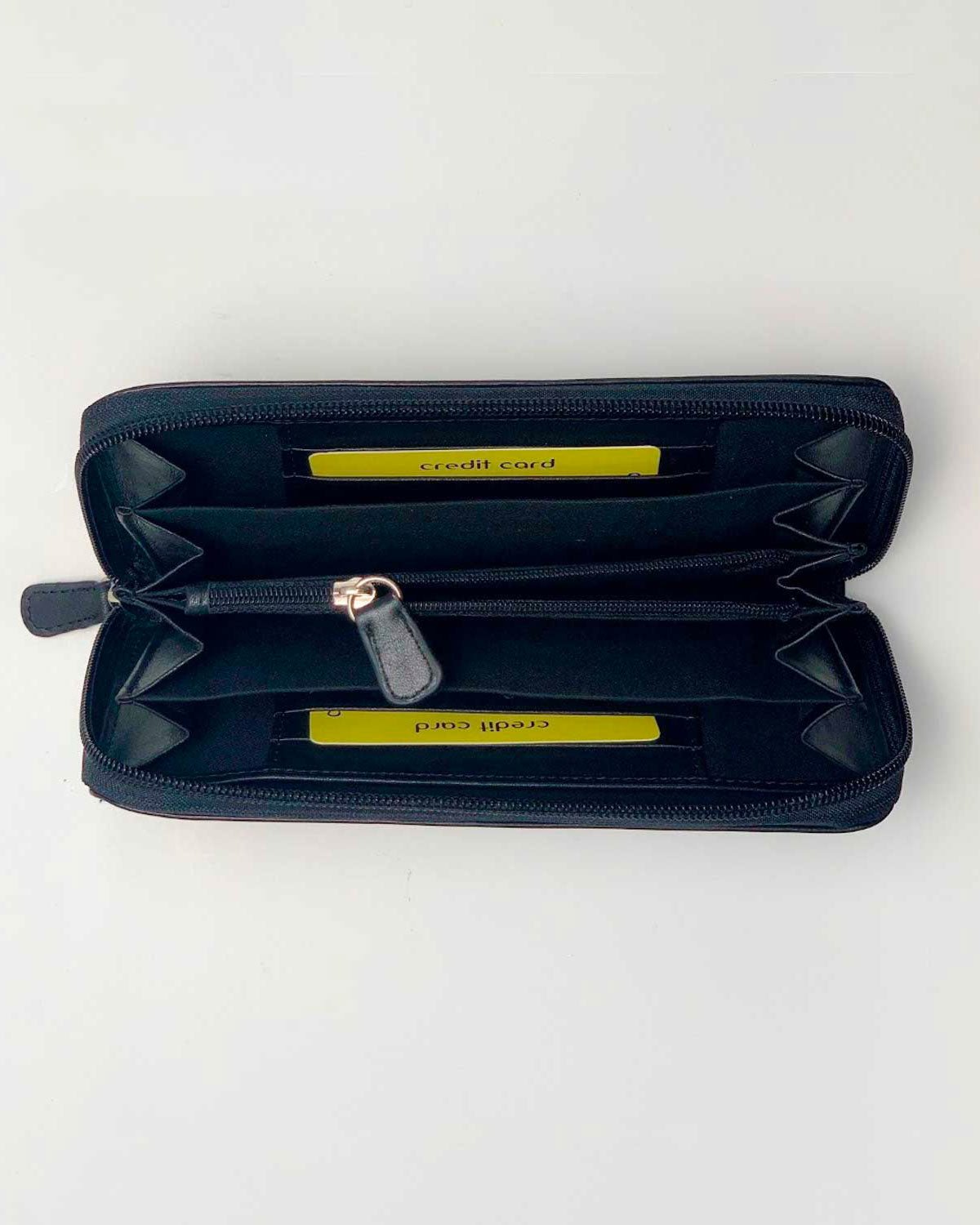 Portafoglio Portamonete Porta Carte donna Minerva in vera pelle artigianale Nero - Alidiluna