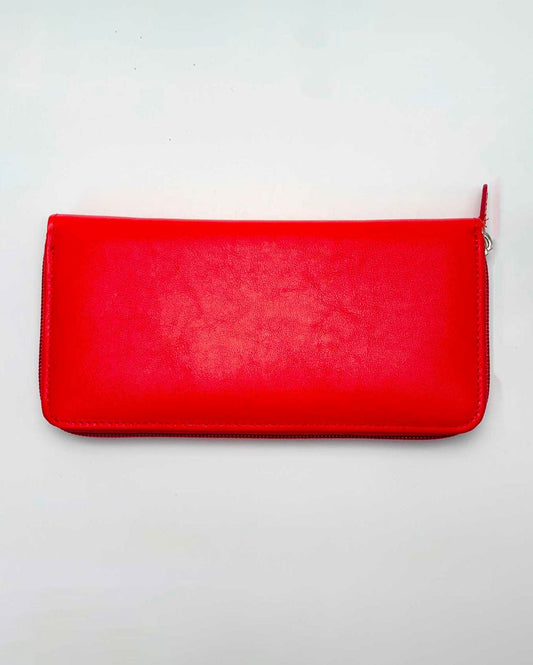 Portafoglio Portamonete Porta Carte donna Minerva in vera pelle artigianale rosso - Alidiluna