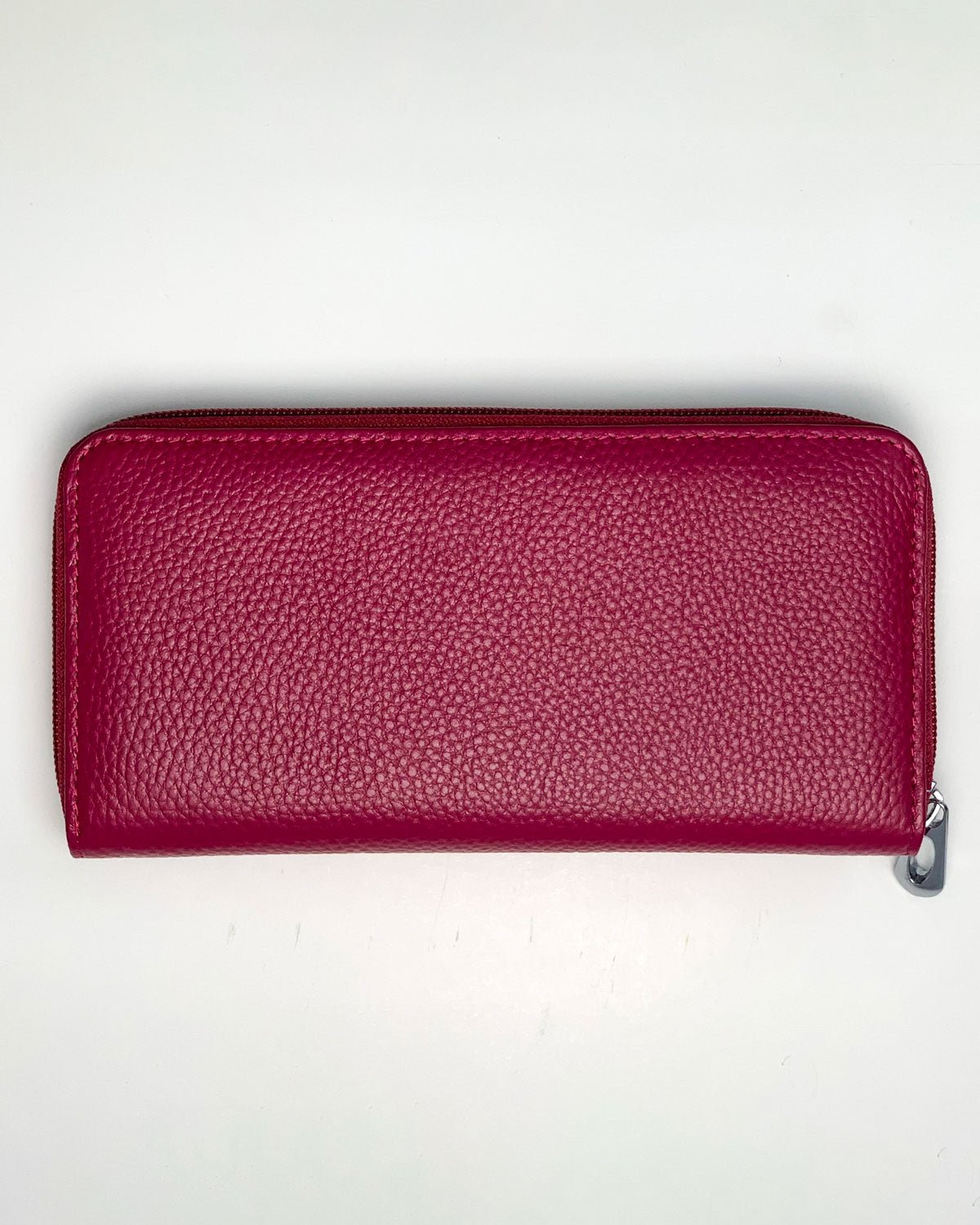 Portafoglio Portamonete Porta Carte donna Nefertari in vera pelle artigianale Ciclamino - Alidiluna