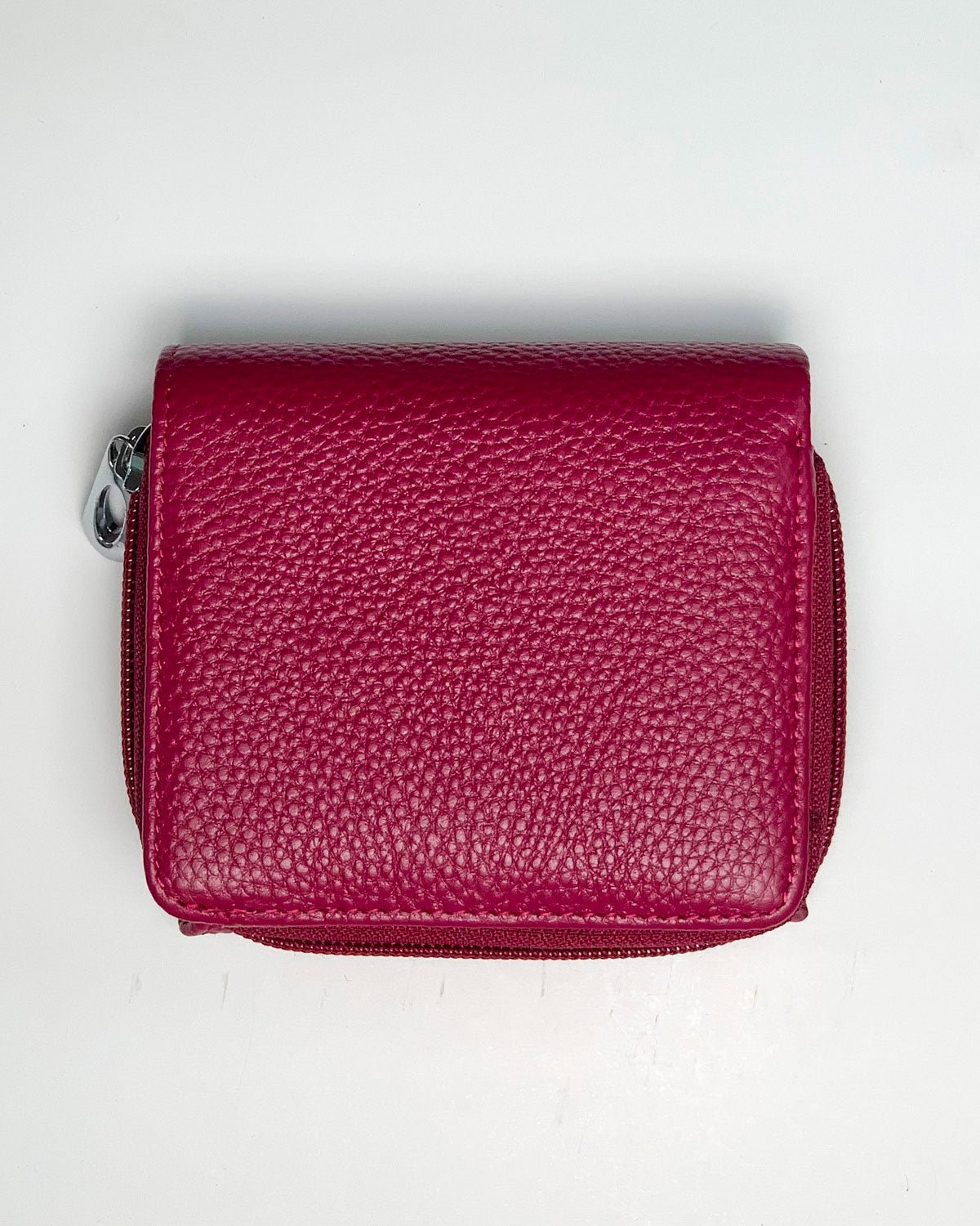 Portafoglio Portamonete Porta Carte donna uomo Artemide in vera pelle artigianale Ciclamino - Alidiluna