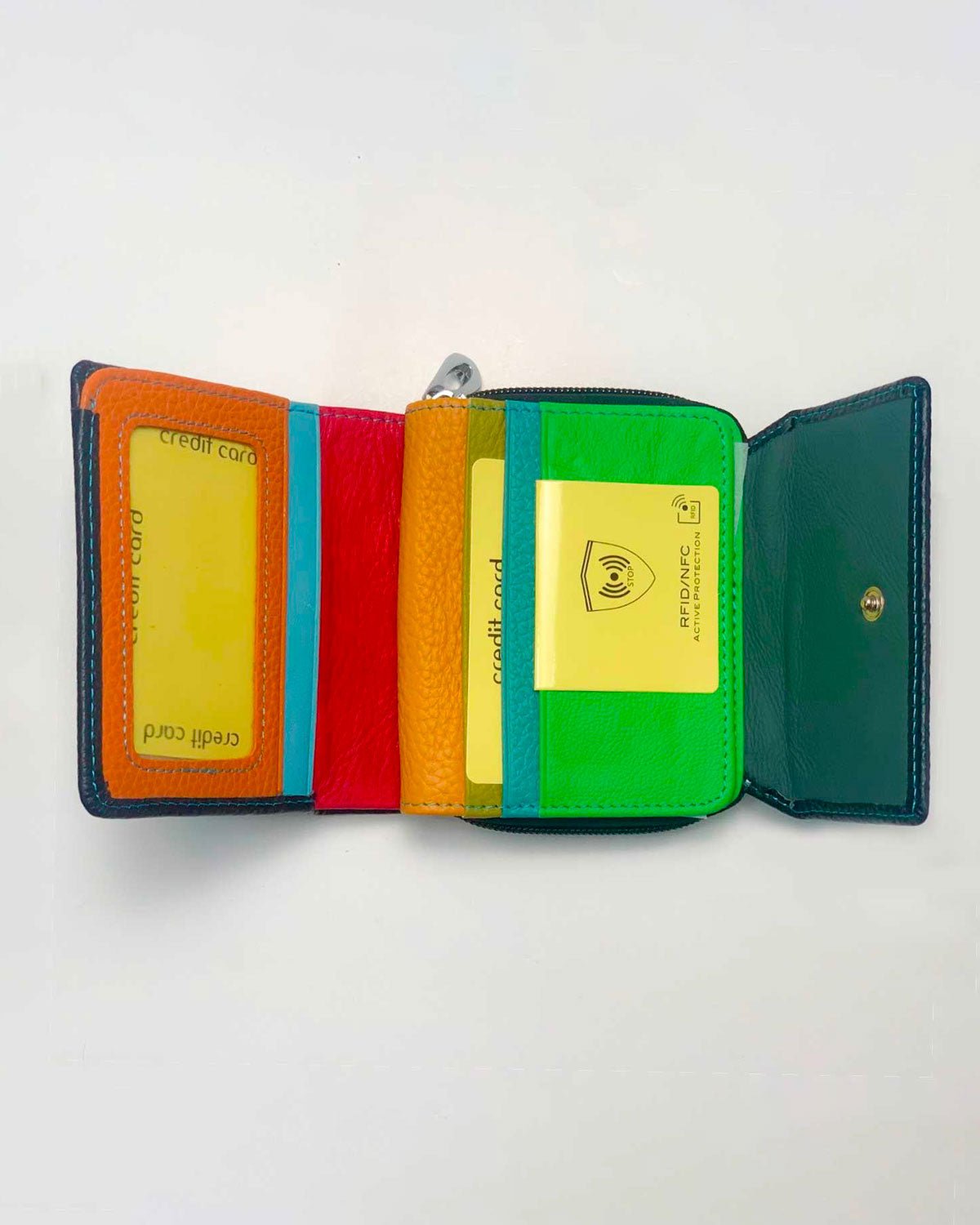 Portafoglio Portamonete Porta Carte donna uomo Artemide in vera pelle artigianale Nero - Alidiluna