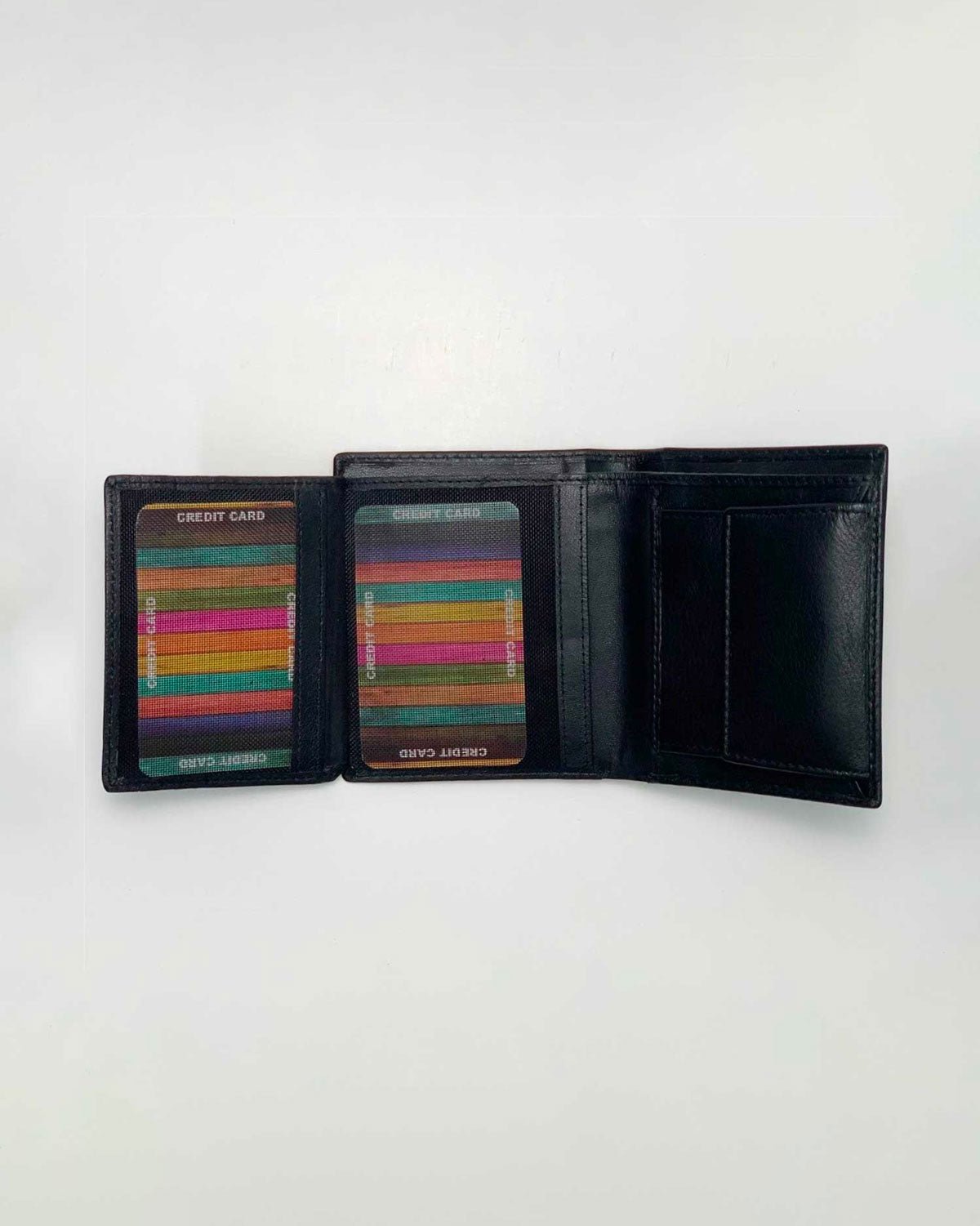 Portafoglio Portamonete Porta Carte uomo Achille in vera pelle artigianale Nero - Alidiluna