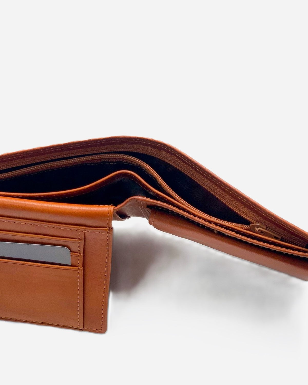 Ercole Men's Wallet Coin Purse Card Holder in Genuine Cognac Handcrafted Leather