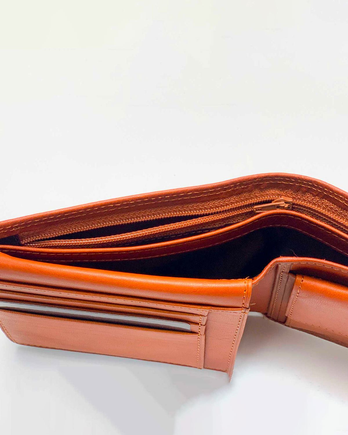 Portafoglio Portamonete Porta Carte uomo Ercole in vera pelle artigianale Cognac - Alidiluna