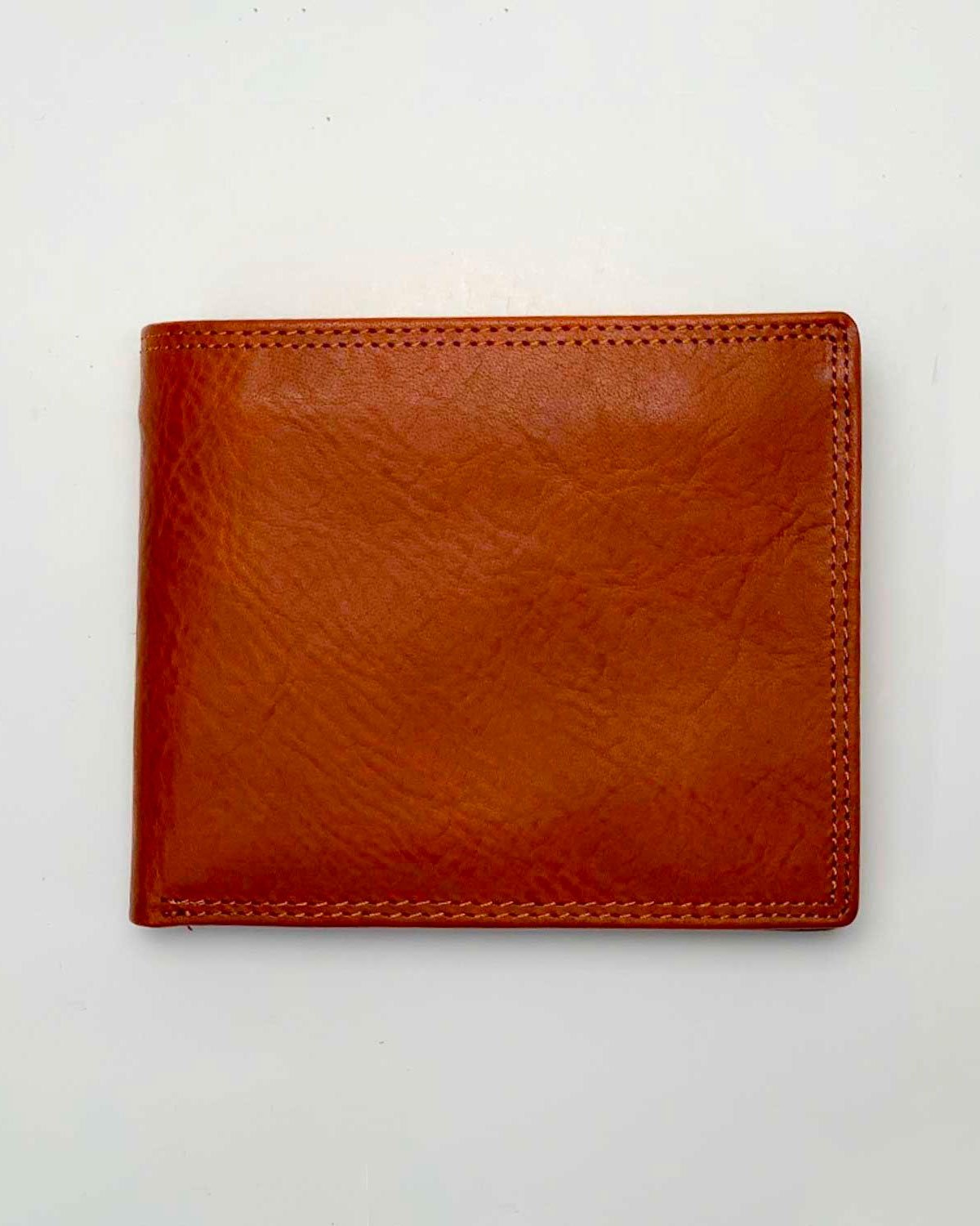 Portafoglio Portamonete Porta Carte uomo Ercole in vera pelle artigianale Cognac - Alidiluna