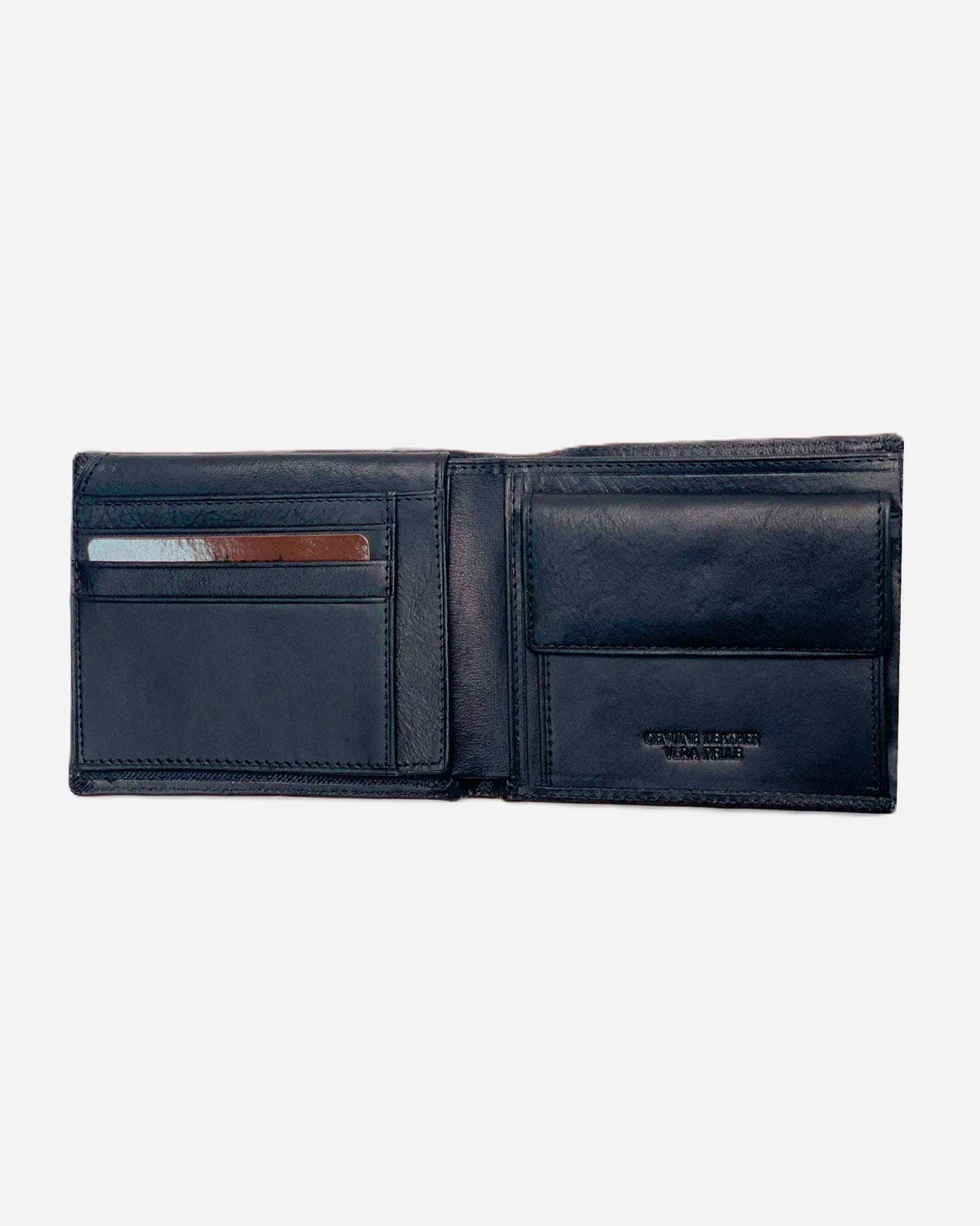 Ercole Men's Wallet Coin Purse Card Holder in Genuine Black Handcrafted Leather 