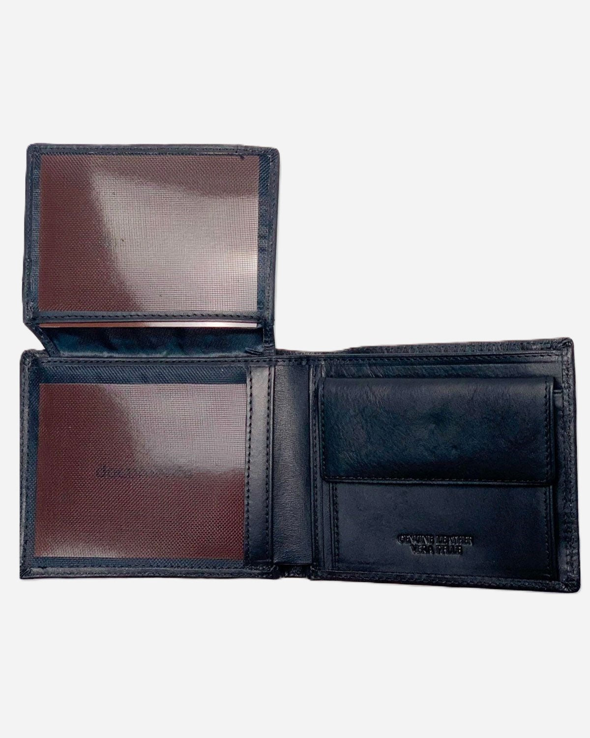 Ercole Men's Wallet Coin Purse Card Holder in Genuine Black Handcrafted Leather 