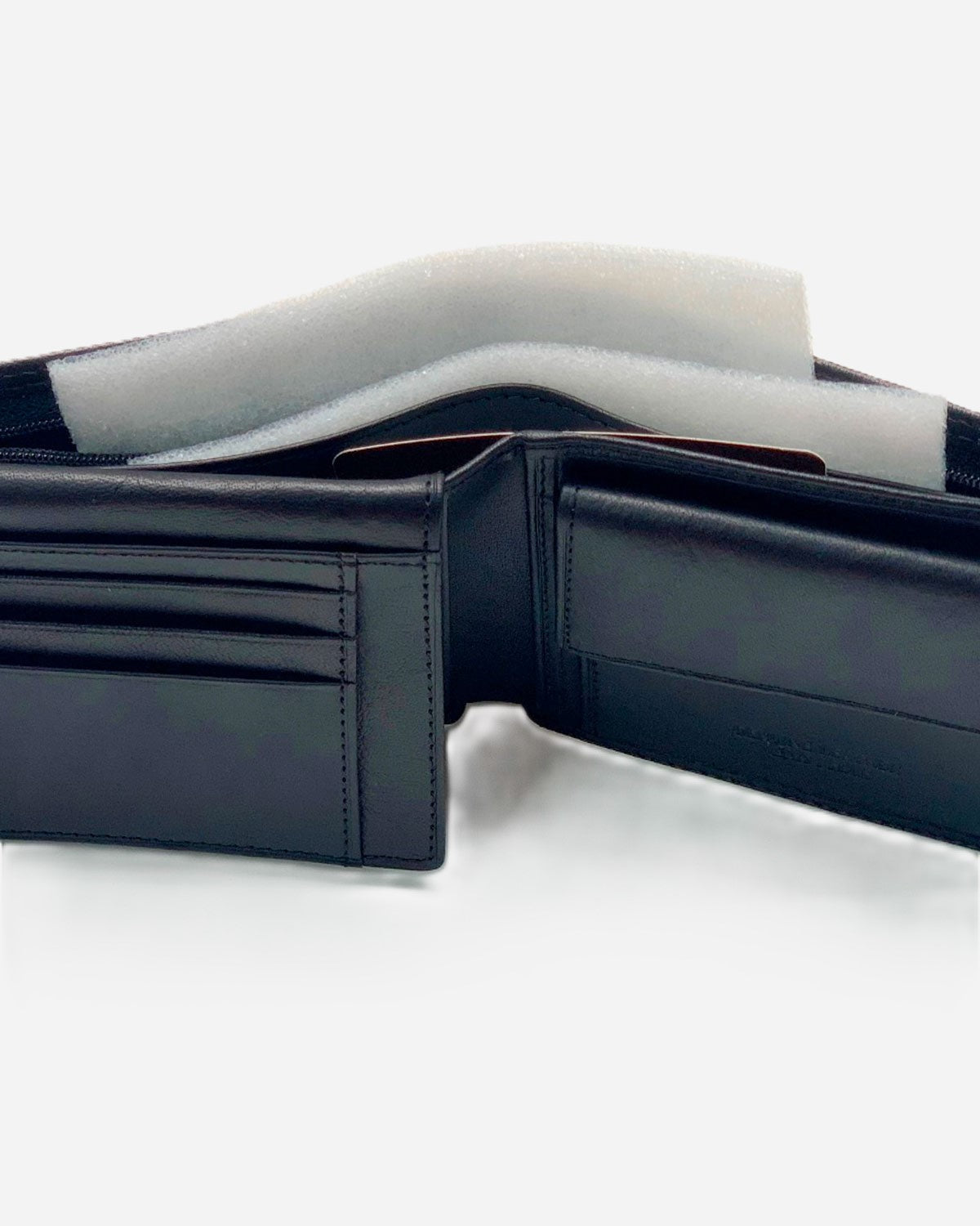 Ercole Men's Wallet Coin Purse Card Holder in Genuine Black Handcrafted Leather 