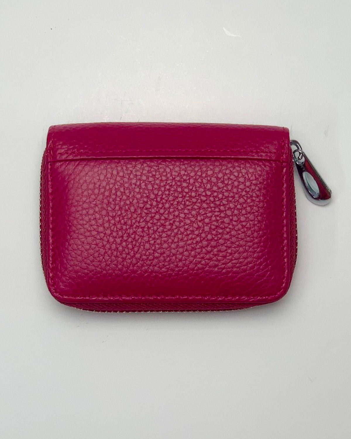 Portamonete Porta Carte donna uomo Venere in vera pelle artigianale Ciclamino - Alidiluna