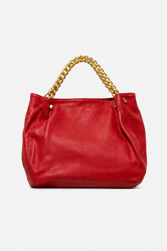 Borsa Spalla Donna VALENTINA in Vera Pelle Rosso | Made in Italy