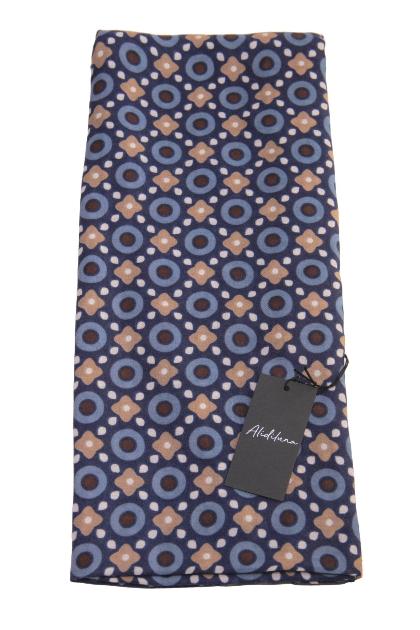 Sciarpa, foulard, Pashmina Uomo/Donna in Acrilico e Lana Blu con Motivo Geometrico Multicolore - Alidiluna