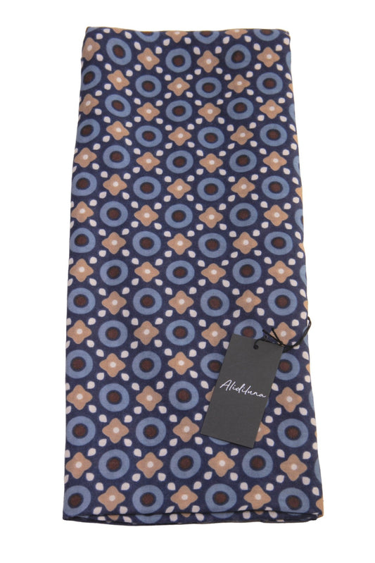 Sciarpa, foulard, Pashmina Uomo/Donna in Acrilico e Lana Blu con Motivo Geometrico Multicolore - Alidiluna