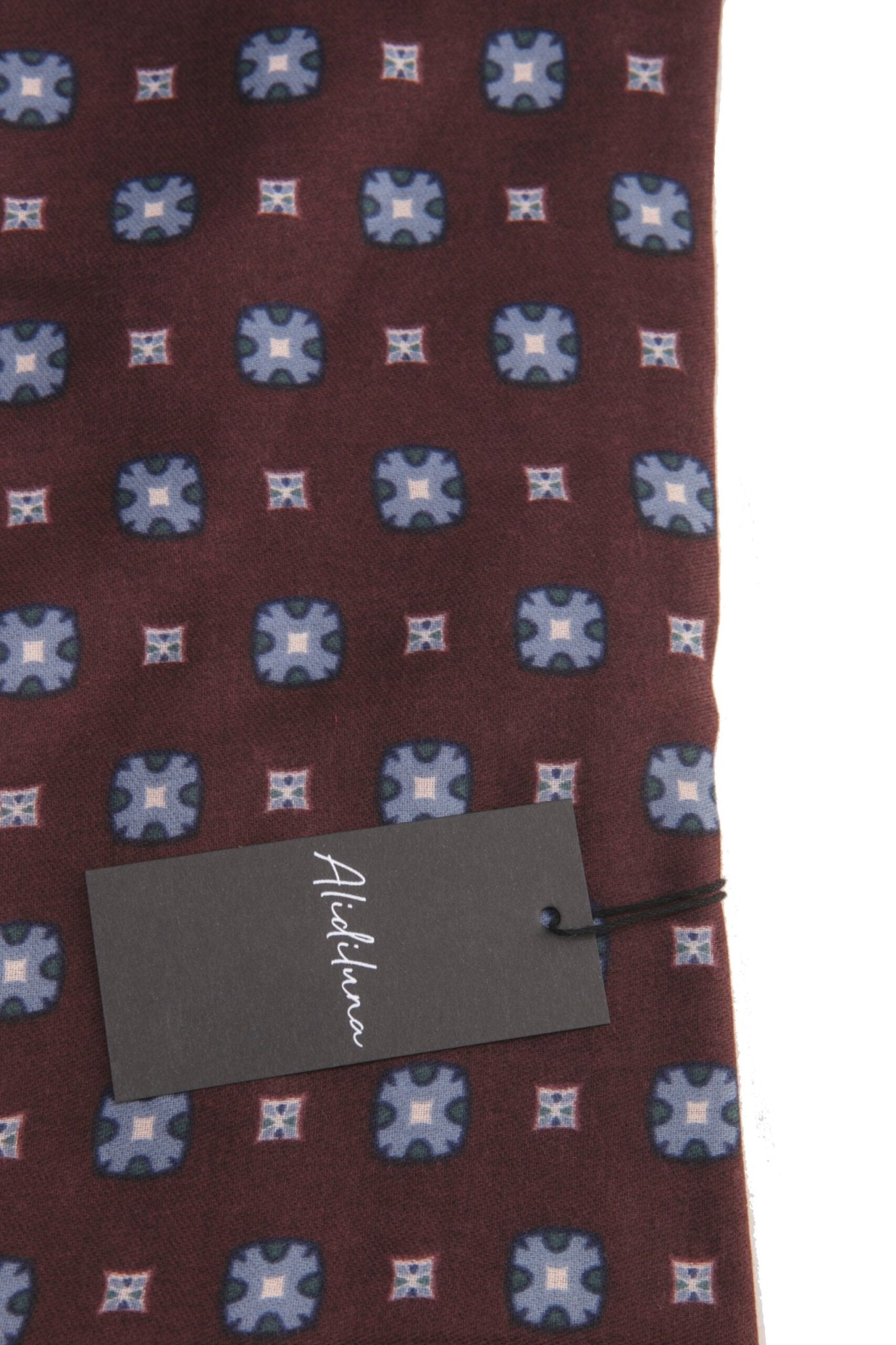 Sciarpa, foulard, Pashmina Uomo/Donna in Acrilico e Lana Bordeaux con Motivo Geometrico Multicolore - Alidiluna