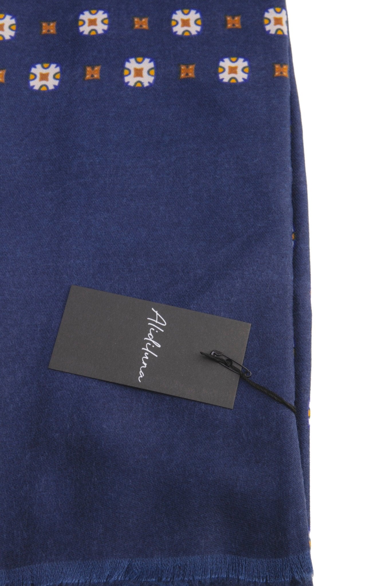 Sciarpa, foulard, Pashmina Uomo/Donna in Lana e Acrilico Blu con motivi geometrici - Alidiluna