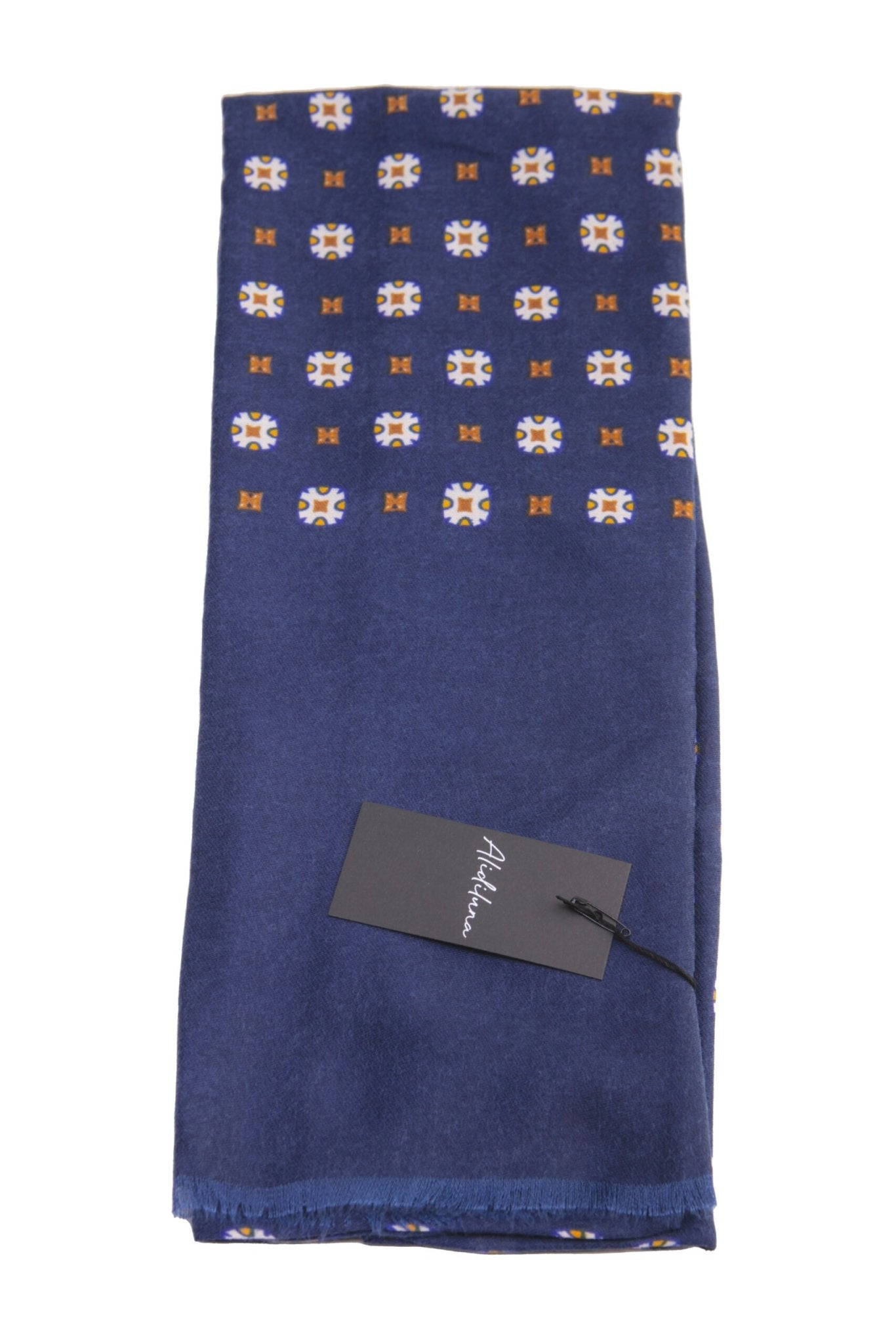 Sciarpa, foulard, Pashmina Uomo/Donna in Lana e Acrilico Blu con motivi geometrici - Alidiluna