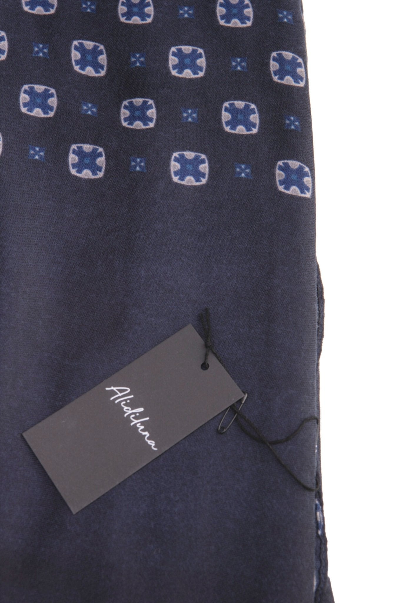 Sciarpa, foulard, Pashmina Uomo/Donna in Lana e Acrilico Blu motivo geometrico Grigio/Blu - Alidiluna