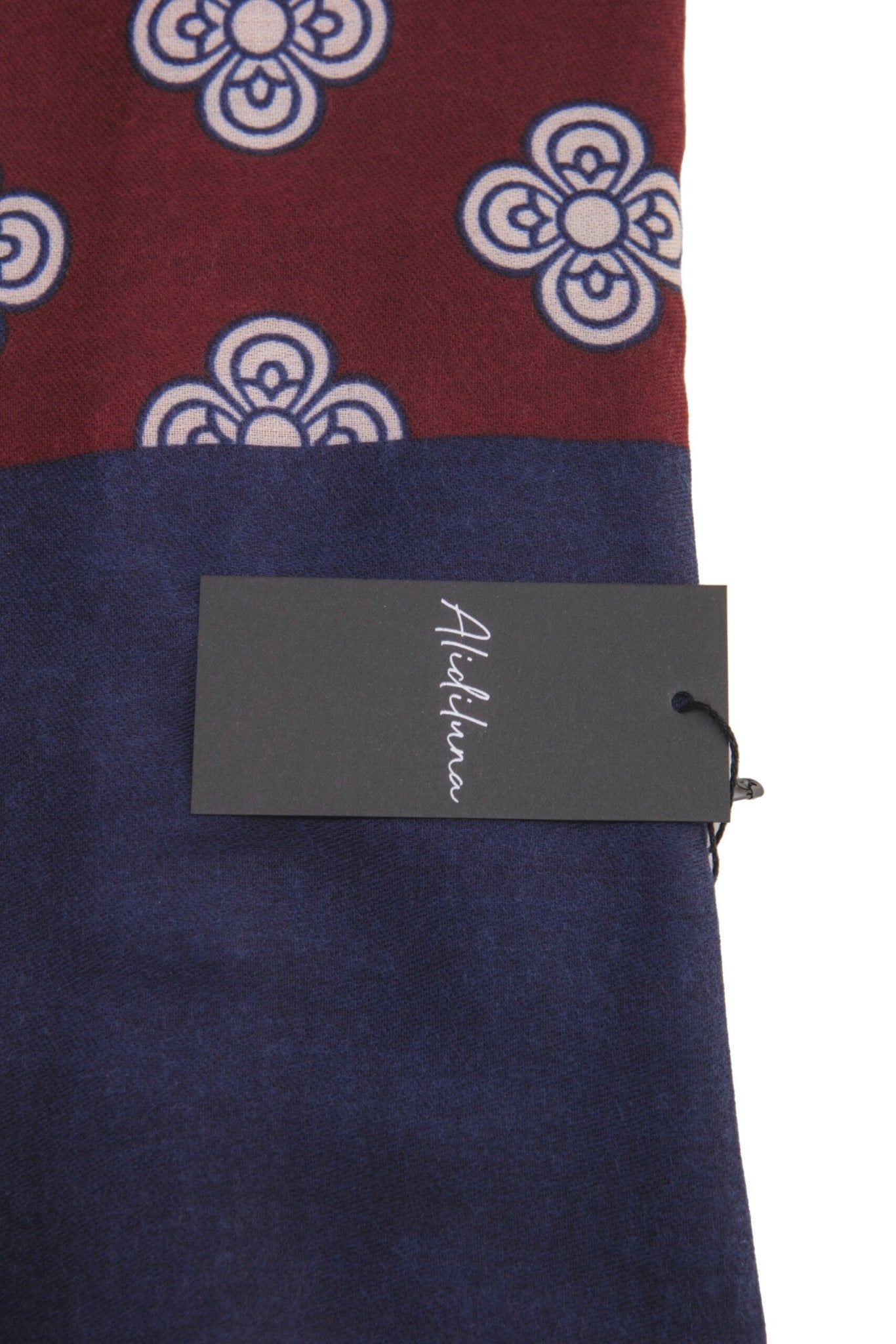 Sciarpa, foulard, Pashmina Uomo/Donna in Lana e Acrilico Rosso con motivi fluoreali Bianchi - Alidiluna