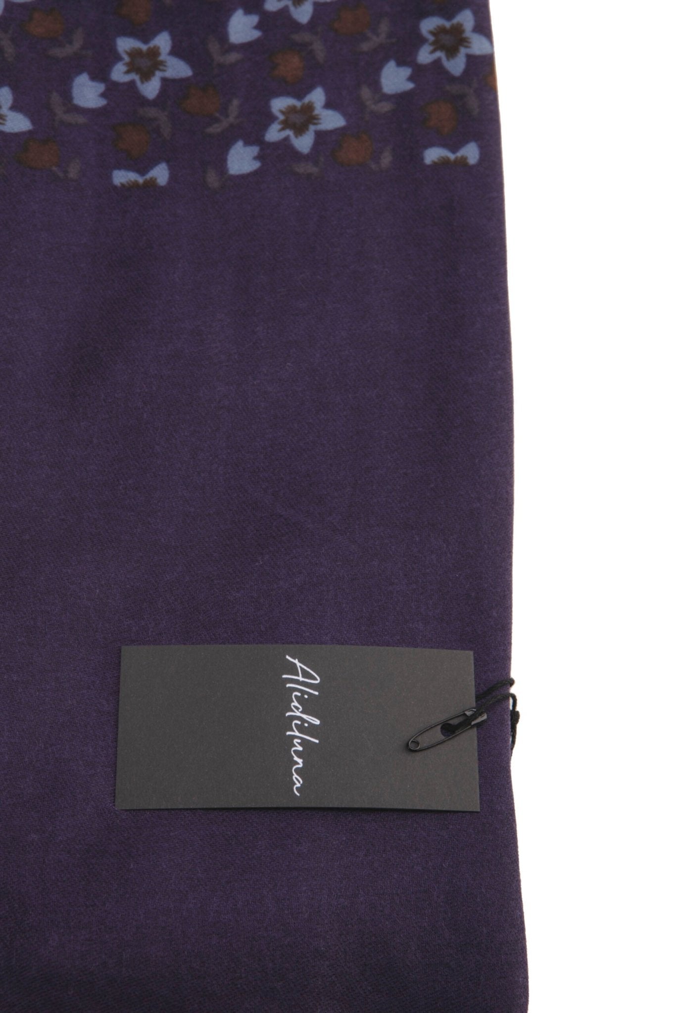 Sciarpa, foulard, Pashmina Uomo/Donna in Lana e Acrilico Viola scuro motivo fluoreale stellato - Alidiluna