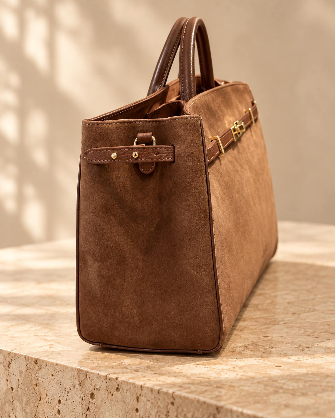 Sole — Borsa in Camoscio Marrone Tabacco