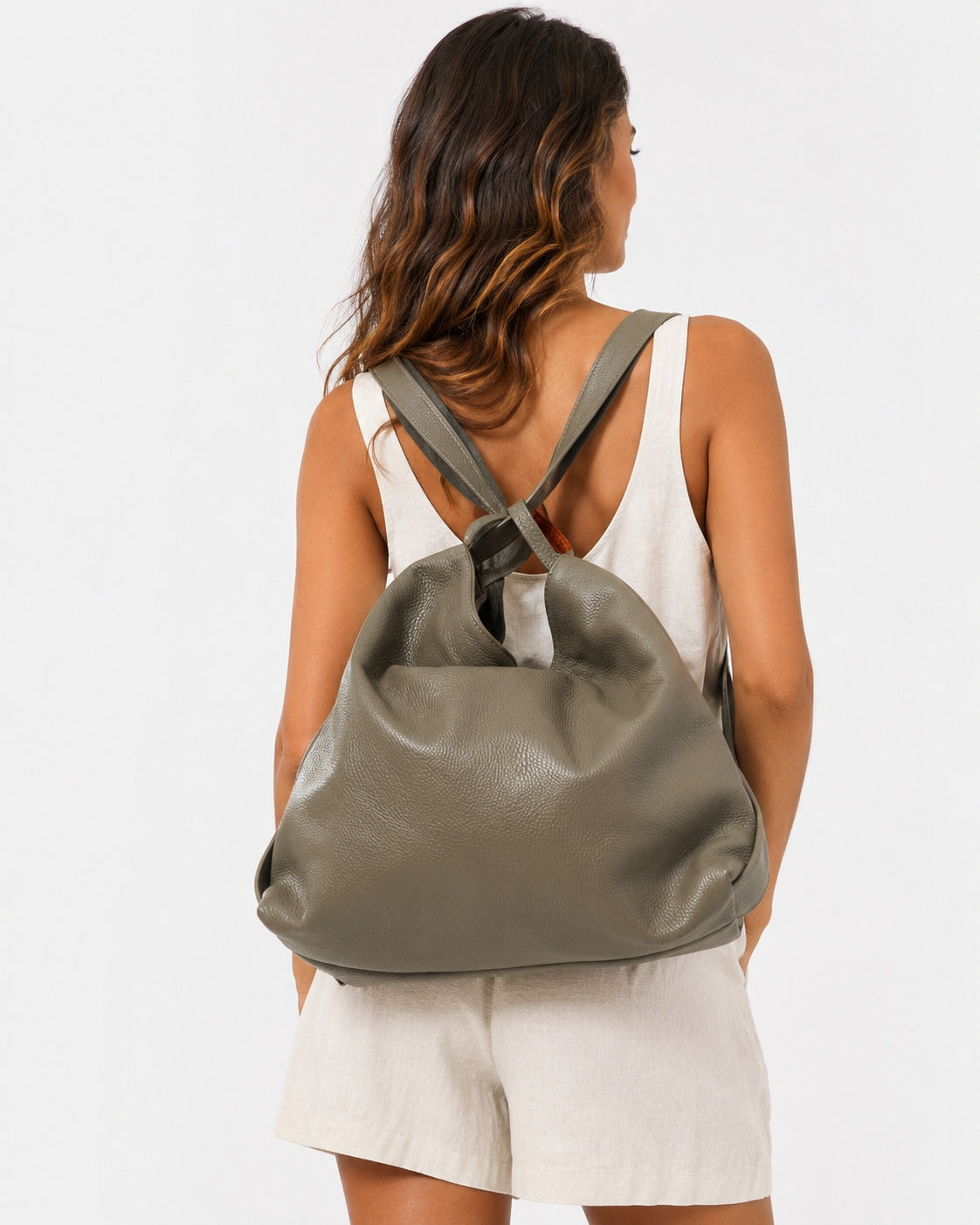 Francesca Women's Shoulder Bag Backpack Genuine Leather Mud Versatile Practical