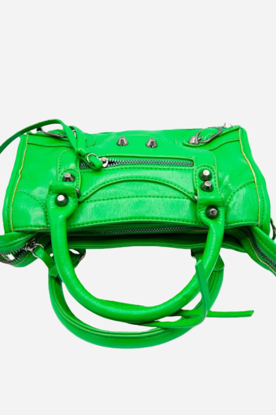 VYVA Neon Bag — Borsa a mano e tracolla in ecopelle verde neon | Green Pop Edition