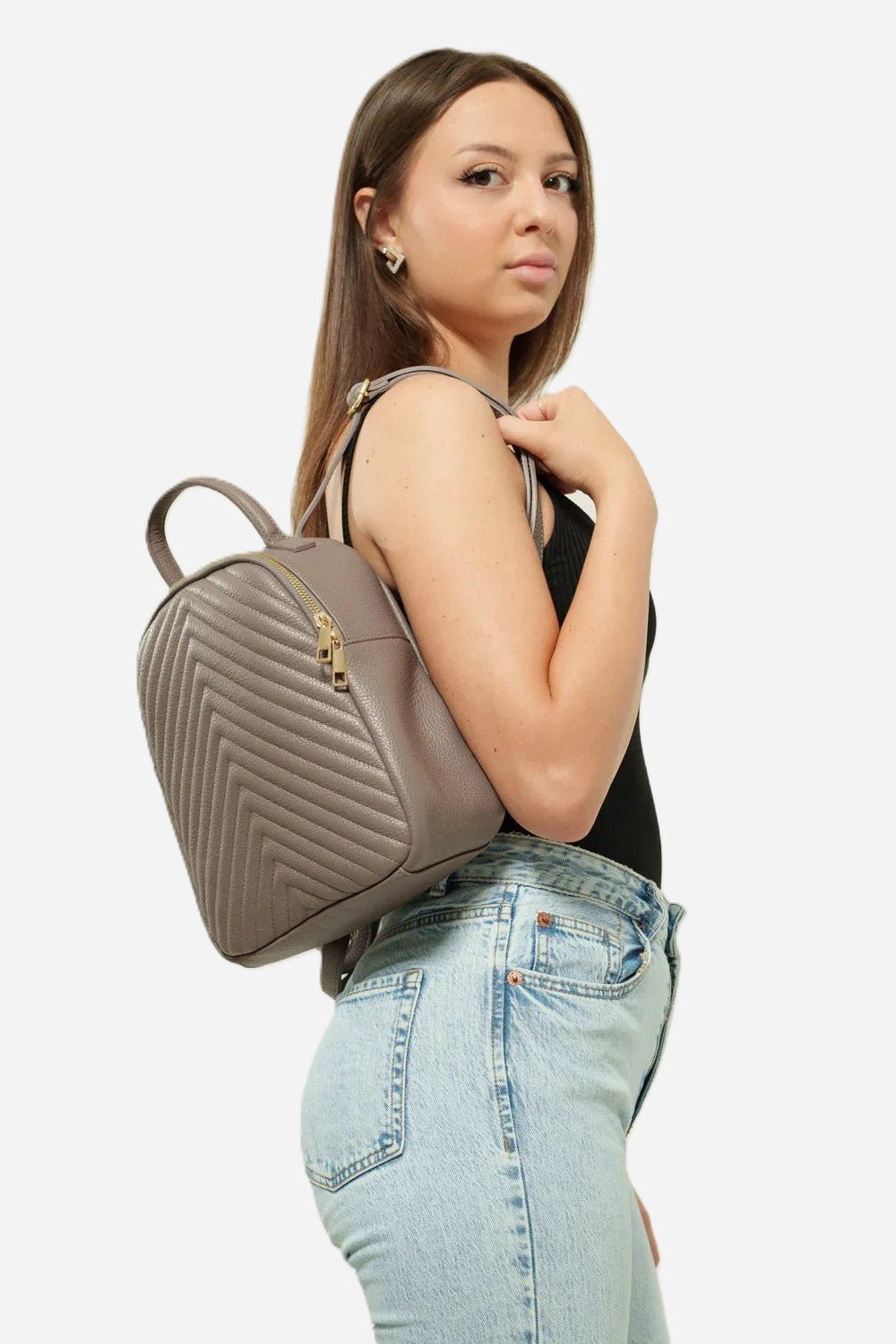 Cinzia Women's Backpack Genuine Leather Smog Elegant Practical