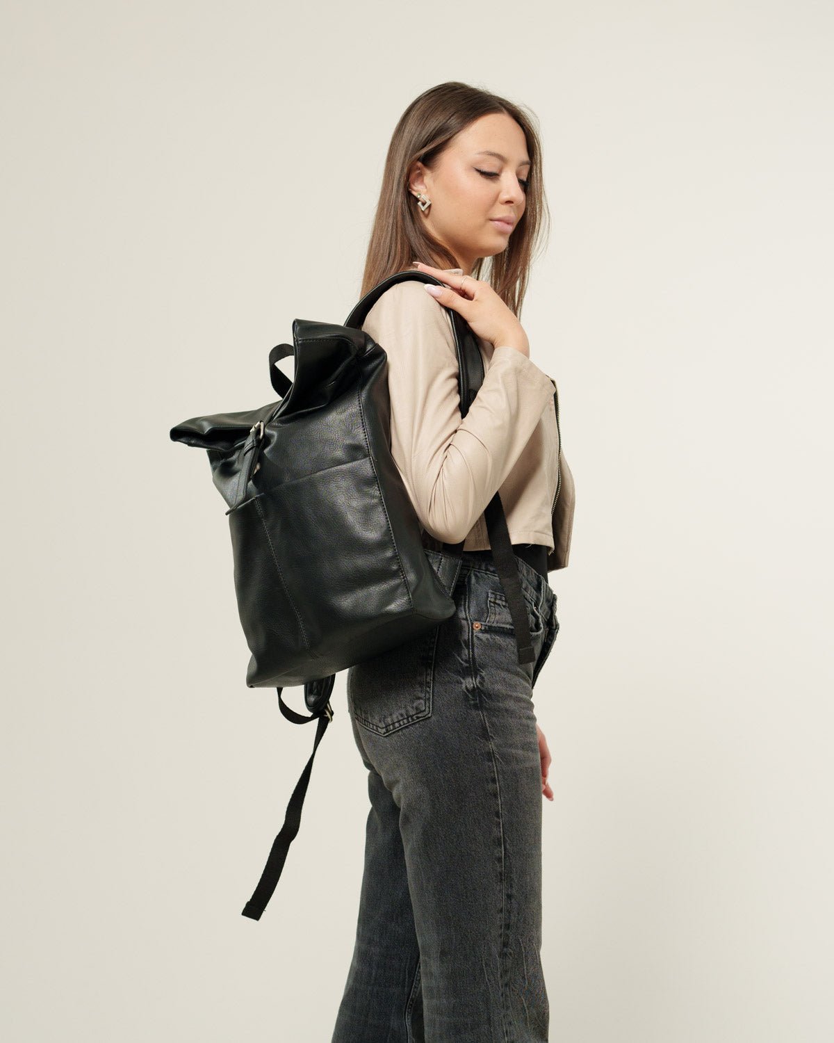 Zaino donna Leda in Ecopelle Nero porta pc - Alidiluna