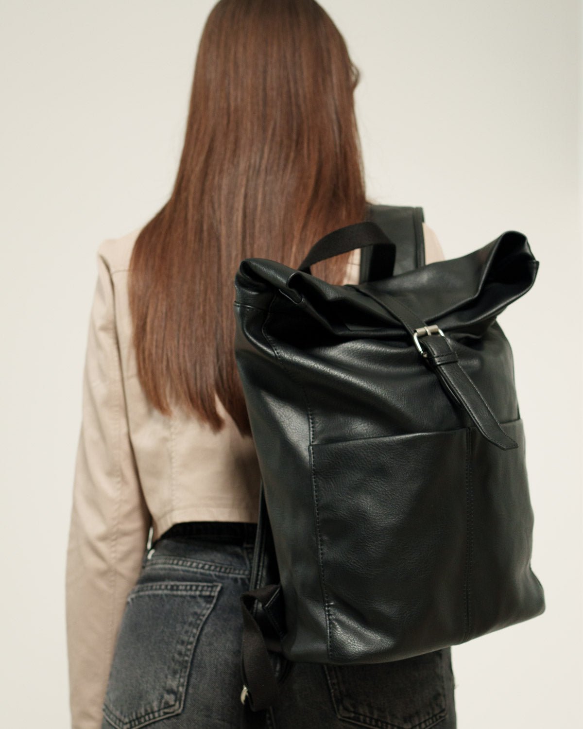 Zaino donna Leda in Ecopelle Nero porta pc - Alidiluna