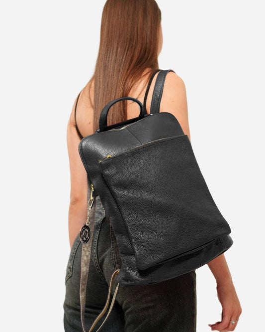 Zaino Donna Rosalba Vera pelle Nero Porta Laptop